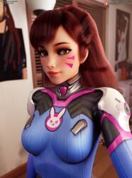 3d 3d_(artwork) cute d.va darkbahamuth female overwatch pinup sfw teenage_girl teenager young