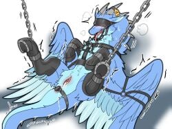 anal anal_plug anal_sex blue_body blue_fur blush bodily_fluids bondage bondage_gear bondage_gloves boots buttplug chains clothing collar cum cum_in_mouth cum_in_vagina cum_inside dragon european_mythology female feral footwear fur fur_markings furred_dragon furred_scalie gag genital_fluids handwear hi_res hoof_boots hoof_gloves horn_tag humiliation leaking_cum luterre markings multicolored_body multicolored_fur muzzle_(object) muzzle_gag mythological_creature mythological_scalie mythology object_in_ass penetration petplay plug_(sex_toy) ponyplay pussy quadruped questionable_consent roleplay scalie sex_toy sex_toy_in_ass sex_toy_insertion shoes side_view solo two_tone_body two_tone_fur western_dragon wings_tied zephy_(nightfire_zephyr)