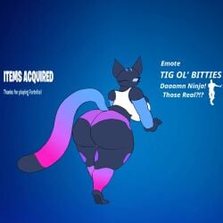 1girls 3_toes 5_fingers animated anthro armored_lynx_(fortnite) armwarmers armwear ass ass_bigger_than_head bare_shoulders barely_contained big_ass black_body blue_eyes booty_shorts bouncing_ass bouncing_breasts breasts_bigger_than_head bubble_ass bubble_butt bursting_breasts clawed_feet cleavage cleavage_overflow dancing dolphin_shorts epic_games eyelashes feline female female_only fortnite furry gif gradient_background item_description jiggle jiggling_ass jiggling_breasts leg_markings legwarmers legwear loop lynx lynx_(fortnite) markings midriff_baring_shirt multicolored_tail picothetrap presenting presenting_hindquarters reference shop short_shorts shorts sideboob small_feet solo swaying swaying_breasts swaying_hips tail tank_top teasing text thick_thighs twerking wink winking winking_at_viewer wobbling_ass