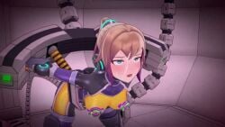1girls 3d agent_mirai animated anus anus_visible_through_clothes ass blue_eyes bodysuit bondage breast_stimulation breasts brown_hair clitoral_stimulation clothed dripping dripping_pussy female female_focus female_only forced_pleasure headphones machine mirai_(agent_mirai) moaning nipple_stimulation ponytail pussy pussy_juice pussy_juice_drip pussy_visible_through_clothes restrained rotating_brushes sex_machine sex_toy solo sound spinner spread_arms spread_legs sweat tagme thighs umaaji_lady_mk2 video voice_acted wet_pussy wheel