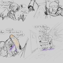 1boy 1girls after_sex canon_couple fellatio female huge_cock imminent_sex licking licking_penis male male/female murder_drones n_(murder_drones) nage_06 nuzi penis tag_the_rest tagme tired uzi_(murder_drones)