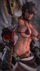 1girls abs athletic female final_fantasy final_fantasy_xiv fit huge_breasts hyur ivaraxiv large_breasts tagme
