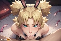 1boy 1boy1girl 1girls :>= ai_generated animal_ears artist_name bare_shoulders black_bow black_bowtie black_leotard blonde_hair blowjob blue_eyes blush bow bowtie breasts clothed_female_nude_male condom cum cum_in_mouth cum_in_nose cum_overflow detached_collar erection fake_animal_ears fellatio hi_res leotard looking_at_viewer male_pubic_hair medium_breasts naruto naruto_(classic) naruto_(series) naruto_shippuden oral pantyhose parted_bangs patreon_logo patreon_username penis pillow playboy_bunny pov pov_crotch pubic_hair rabbit_ears rule34lab short_hair solo_focus straight strapless strapless_leotard stray_pubic_hair temari temari(genin) twintails uncensored used_condom