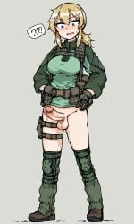 ai_generated artist_request blonde_hair blue_eyes erection futa_only futanari looking_at_penis looking_down military military_clothing open_mouth partially_clothed penis ponytail solo solo_futa source_request surprised tactical_gear testicles vesna_(dutchko)