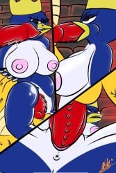 animal_genitalia animal_penis big_ass big_breasts big_penis blowjob bowser breasts comic comic_panel cowgirl_position dick_on_face female forced forced_oral interspecies king_penguin_(mario_movie) koopa mario_(series) mating_press penguin penis penis_on_face pussy rule_63 srr18_(artist) super_mario_bros._(2023_film) vaginal_penetration