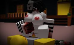 1boy 1girls 3d 3d_(artwork) black_hair claws combat_initiation female first_porn_of_character genderswap_(mtf) male mask_on_head roblox roblox_game rule_63 self_upload sex slasher_(combat_initiation) slasher_(utg) straight untitled_tag_game wompwompsad