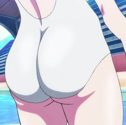 1:1 1girls animated anime_screenshot ass ass_shake competition_swimsuit fat_ass huge_ass jiggle keijo!!!!!!!! miyata_sayaka no_sound one-piece_swimsuit screencap shorter_than_10_seconds spanked spanking swimsuit tagme video water