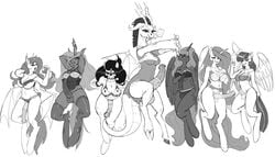 2014 animal_genitalia anthro anthrofied dickgirl discord_(mlp) equine eris_(mlp) flutterbat_(mlp) fluttershy_(mlp) friendship_is_magic futa_only futanari greyscale group hair horse horsecock intersex kevinsano king_sombra_(mlp) mammal monochrome my_little_pony penis pony princess_celestia_(mlp) princess_luna_(mlp) queen_chrysalis_(mlp) queen_umbra_(mlp) rule_63 smooth_skin twilight_sparkle_(mlp)