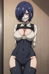 1girls ai_generated blue_hair female female_only kirishima_touka solo tagme tokyo_ghoul