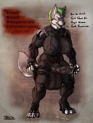 1futa animal_genitalia animal_penis anthro armor ball_bulge balls balls_under_clothes big_balls big_breasts big_penis bodysuit breasts canine canine_penis claws color cum cum_drip cumshot daigo dialog ejaculation english_text erection erection_under_clothes fangs fingerless_gloves fur furry futa_only futanari gloves hands-free handsfree_ejaculation hyper hyper_balls hyper_penis iko intersex knot mammal nipples penis penis_bulge penis_under_clothes plain_background rape solo solo_futa tenting text toe_claws vein veiny_penis white_background whitekitten