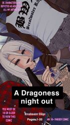 breakwater_ridge comic dialogue dragon_girl dragon_horns fangs female female_focus oc original_character selfie snapchat story