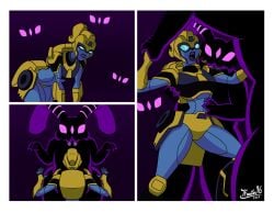 alien alien_humanoid bimbo bimboification blackarachnia blackarachnia_(tfa) bunny_ears bunny_girl elita_one forced infected rabbit rabbit_ears rabbit_humanoid robot robot_girl robot_humanoid screaming screaming_in_pain tfmaster96 transformation transformation_sequence transformers transformers_animated