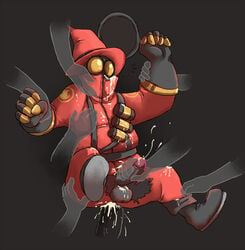 anal balls belt boots clothed cum cum_in_ass cum_inside disembodied_hands ejaculation erection frying_pan gay gloves groping holding logo male male_only mask penetration penis pulling pushing pyro pyro_(team_fortress_2) ripped_clothes sony-shock straps tagme team_fortress_2 transparent wizard_hat zipper