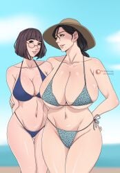 big_ass big_breasts bikini daughter milf mom_and_daughter swimsuit zettonsfw