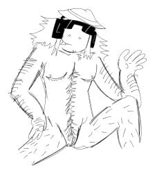 1boy 1cuntboy arm_hair chance_(forsaken) completely_nude cuntboy facial_hair forsaken_(roblox) ftm hairy hairy_body hairy_chest intersex leg_hair mastectomy_scar naked nude nude_male pussy roblox self_upload sketch solo solo_cuntboy solo_male uncolored