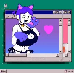 catgirl computer dogmintz feline female lingerie penny_(dogmintz) pop-up windows_95