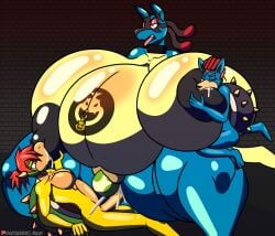 1girl2boys 2020s 2024 2boys1girl 2d 2d_(artwork) ahe_gao anthro anthrofied belly big_breasts blue_body bowser_jr. breasts cum cum_in_pussy cum_inside cumming drinking_milk egg egg_laying eyeshadow female_focus hi_res highres hyper hyper_breasts hyper_thighs jiqqy larger_female lucario male male/female milk milking navel_piercing nintendo pokemon pokemon_(species) pregnant pregnant_female red_eyes red_eyeshadow sharp_teeth shell smaller_male squatting sucking_breast teeth tongue tongue_out tortoise vagina vaginal_insertion vaginal_penetration vaginal_sex