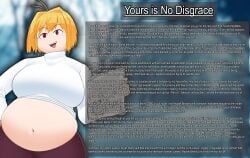 2024 arcueid_brunestud blonde_hair caption chubby chubby_female english english_text gender_transformation melty_blood mtf_transformation red_eyes second_person_text story_in_picture takamoom text theaream tsukihime weight_gain