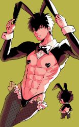 bunny_boy crossdressing dark_hair manly_crossdresser muscular pasties queer role_reversal solo_male