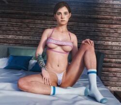 1female 1females 1girls 3d 3d_(artwork) 3dcg 3dx abs absurd_res adult_female agent_4_tea_se7en auburn_hair bed bedroom bedroom_eyes belly belly_button bra bra_and_panties bracelet breasts cabin chilling ellie_(the_last_of_us) ellie_williams fair-skinned_female fair_skin female female_focus female_only freckles freckles_on_face full_color girl girly glossy_lips green_eyes hair_tied half-dressed half_naked hand_on_knee hand_on_thigh high_resolution highres light-skinned_female light_skin lips looking_at_camera looking_at_viewer lounging midriff naughty_dog navel no_penetration pale-skinned_female pale_skin panties petite petite_body petite_breasts petite_female pillow pillows pink_bra pink_lips playstation relaxing render revealing_clothes satin_panties satin_underwear shiny_lips shiny_panties short_hair sitting sitting_on_bed skinny skinny_female skinny_girl skinny_waist small_boobs small_breasts small_panties socks solo solo_female solo_focus sony_corporation sony_interactive_entertainment staring staring_at_viewer tattoo tattoo_on_arm tattooed_arm tattoos the_last_of_us the_last_of_us_2 thighs thong thong_panties thong_underwear tight_panties tight_thong tight_underwear toned toned_arms toned_belly toned_body toned_female toned_legs toned_stomach underboob underboob_cutout underbust underwear underwear_only undies updo video_game video_game_character video_game_franchise video_games wet_lips white_girl white_panties white_socks white_underwear white_woman wristband wristwear