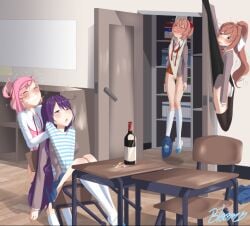 4girls atomic_wedgie doki_doki_literature_club female female_only frontatomic_wedgie hanging_wedgie human multiple_girls natsuki_(doki_doki_literature_club) sayori_(doki_doki_literature_club) wedgie yuri_(doki_doki_literature_club)