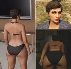 ass bent_over bra dark_hair earrings grand_theft_auto grand_theft_auto_online grey_hair gta_online_female_character latina latina_milf milf older_female original_character panties short_hair tan_skin thick thick_ass