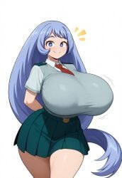 ai_generated blue_hair hadou_nejire large_breasts long_hair my_hero_academia nejire_hado school_uniform schoolgirl