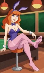 ai_generated ass bigmic145 breasts bunny_ears bunny_girl bunny_tail bunnysuit cartoon_network casino daphne_blake daphne_blake_(mystery_incorporated) feet foot_fetish pantyhose pink_pantyhose playboy_bunny red_hair scooby-doo scooby-doo!_mystery_incorporated