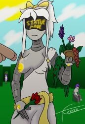 alternate_costume artist_signature artist_upload brainwashed cum cum_on_breasts cyn_(murder_drones) hypnosis mind_control murder_drones nipple_bulge nipples penis robot robot_girl robot_humanoid statue tcross white_hair