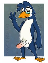 anthro avian beak bird circumcised erection eyewear furry furry_only glasses kaisertaylorproducts leaking male male_only nude penguin penis pose precum solo