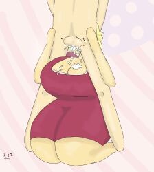 1950s 1boy 1girls 2d 2d_(artwork) 50one backsack balls ballsack blonde_female blonde_hair blowjob cum cum_on_breasts deepthroat excessive_cum facefuck hollie_all_american on_knees voluptuous