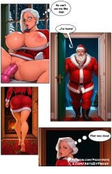 ai_generated caption comic comic_page comic_panel huge_breasts large_breasts mature_female milf mrs._claus proxyarts tagme text text_bubble white_hair