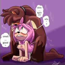 amy_rose anthro bear bite biting_lip blush bodily_fluids breasts brown_body canon_x_oc closed_eyes cum cum_inside dialogue drooling duo ejaculation english_text eulipotyphlan excessive_cum fan_character female genital_fluids hedgehog hi_res knightnight54 male male/female mammal nude_male saliva sega sex sonic_(series) sonic_the_hedgehog_(series) speech_bubble text