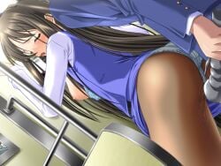 1boy 2000s_(style) against_door ass black_hair blue_bra blue_pants blue_skirt blue_suit blue_vest blush bra bra_pull breasts closed_eyes clothes_lift clothes_pull cowboy_shot dildo dutch_angle exhibitionism female game_cg hands_up holding holding_sex_toy kawahara_emi large_variant_set leaning_forward long_hair long_sidelocks long_sleeves m&m_(mickey_and_mackey) medium_breasts nipples open_clothes open_vest panties panties_under_pantyhose pants pantyhose pencil_skirt public_indecency public_nudity pussy_juice pussy_juice_drip_through_clothes pussy_juice_stain pussy_juice_trail raised_inner_eyebrows saishu_chikan_densha_(series) saishuu_chikan_densha sex_toy sexual_harassment shirt sidelocks skirt skirt_lift standing suit third-party_source through_clothes train_interior underwear variant_set vest wet wet_clothes wet_panties wet_pantyhose white_panties white_shirt