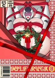 1girls android areolae big_ass big_breasts big_thighs blissframe christmas christmas_gift christmas_outfit curvaceous curvy enormous feet_up female figure gaping gynoid huge_ass huge_breasts humanoid legs legs_tied legs_up mature_female milf milf_truck moomoodairy naked naked_female pussy red_lips red_lipstick robot robot_girl thighs