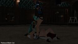 3girls 3some blue_hair breast_grab breasts_out dildo dildo_in_mouth fortnite fortnite:_battle_royale hope_(fortnite) jade_(fortnite) laying_down lesbian_oral lesbian_sex lesbian_threesome matt_cat night_rose oral pussy_eating shadow_blade_hope_(fortnite) spitroast strapless_dildo threesome yuri