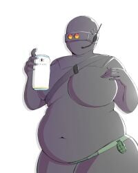 1girls 2d_(artwork) alcohol alcoholic_drink art_request bbw beer_can belly_button_visible_through_clothing belly_overhang big_belly black_bodysuit black_ops_(half-life) black_ops_assassin bodysuit breast_squish digital_media_(artwork) double_chin earpiece fat_belly fat_female fat_folds female_assassin female_focus female_only game_logo grenade half-life_(series) hand_on_breast holding_alcohol holding_beer holding_object huge_breasts masked_female no_artist_signature overweight_female red_eyes red_eyes_female red_goggles scoobydaugh_(hlookfjddje) shadow simple_background solo solo_female standing standing_female sweat sweat_droplets sweating_female tactical_belt tactical_gear thick_thighs weapon white_background wide_hips