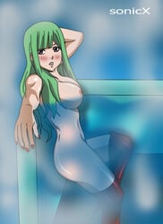 1girls bath bisca_connell fairy_tail female female_only green_hair nude solo sonicx