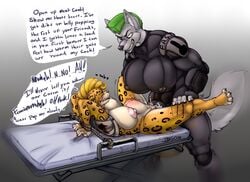 2girls anthro areola armor balls begging begging_for_death begging_to_die belia big_balls big_breasts big_penis blood bodysuit breasts canine crying cum cum_in_pussy cum_inside daigo english_text erection feline female forced fur furry futa_on_female futadom futanari hair hyper iko interrogation intersex jaguar knot mammal nipples nude penetration penis pussy rape restrained rope stomach_bulge text vaginal_penetration vein veiny_penis what whitekitten wolf