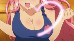 1girls animated big_breasts breasts celia_ootsuka female female_only hair heart huge_breasts maken-ki! pink_hair screencap solo solo_female