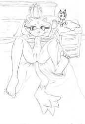 5_toes anthro anus bit-small blaze_the_cat breasts cat cute eyewear feline female female_only flat_chested fur furry glasses hindpaw mammal open_mouth paws pussy sega sketch small_breasts solo sonic_(series) toes