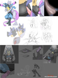 darknek0gami lucario mewtwo pokemon pokemon_(species) tagme