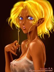 1girls breasts dark-skinned_female dark_skin female female_only inumaru long_hair mihoshi_kuramitsu solo tagme tenchi_muyo!