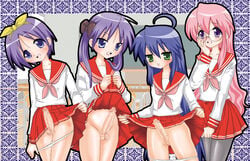 censored futanari human intersex kagami_hiiragi konata_izumi lucky_star miyuki_takara tsukasa_hiiragi