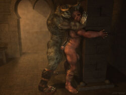 2boys 3d against_wall anal anal_sex anthro ass bara biceps big_arms big_ass big_muscles big_penis bovine butt cornholing corwyn cum cum_drip cum_on_penis dungeon erect_penis erection gay gay_sex horns humanoid humanoid_penis long_hair_male male male/male male_on_male male_only male_penetrating_male minotaur muscular_arms muscular_ass muscular_butt muscular_legs muscular_male nose_piercing nose_ring nude_male orc penetration penis pointy_ears sandals semi-erect septum_piercing sex smooth_skinned_male sodomy topknot tusks