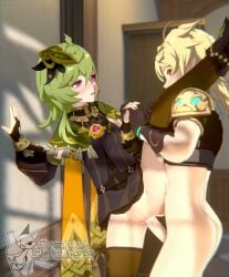 3d aether_(genshin_impact) collei_(genshin_impact) orangedonut33 tagme video