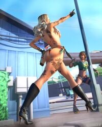 3d 3d_(artwork) bitch brown_hair butt butt_focus exhibitionism exhibitionist female_only fortnite fortnite:_battle_royale hot huntress_dylan_(fortnite) naked naked_female nude_female pj_(fortnite) render sunlight_rays