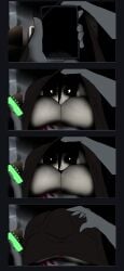 bed_sheet creepy female_on_top huge_breasts kaios korbaen large_ass looking_at_viewer monster_girl nightmare_fuel nightmare_waifu peeking pov