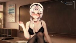 1girls animated aroused aroused_face beautiful_girl beauty_mark blush boobs_grab brat breasts bubblebebe classroom cute cute_face eyebrows eyelashes female female_focus female_only half_naked handjob_gesture hourglass_figure indie_virtual_youtuber lewdtuber medium_breasts petite petite_body petite_breasts petite_female pov sexy sexy_body sexy_pose tagme teacher_and_student thick_thighs thighs video vtuber vtuberfanart white_hair yellow_eyes