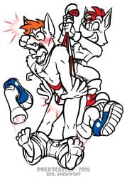 2026 bulge character_request crash_(series) crash_bandicoot dated gay male male_only partially_colored polkscastle wedgie yaoi
